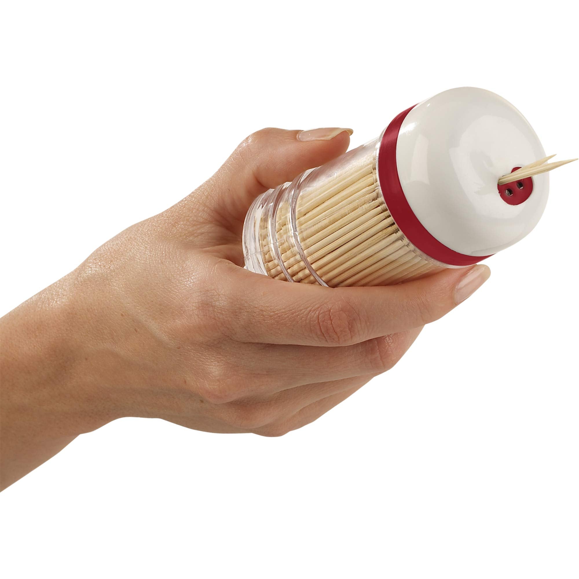 Goodcook Touch Shake-A-Pick Toothpick Dispenser, Small, White/Black