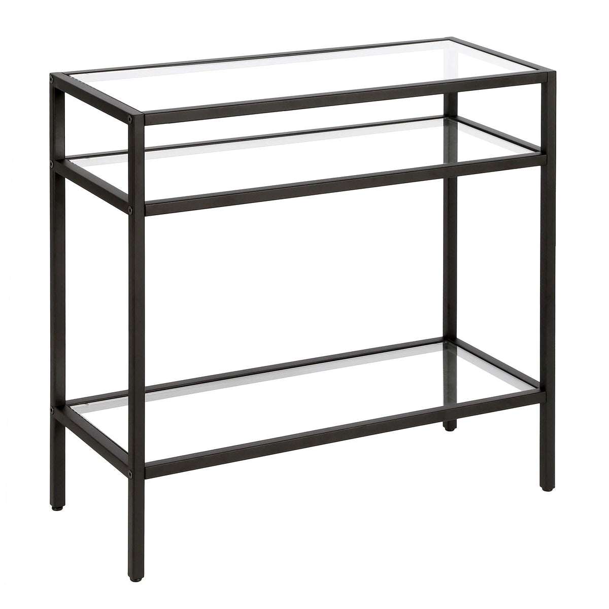 Henn&Hart 24 Wide Rectangular Side Table in Blackened Bronze, Table for Living Room, Bedroom