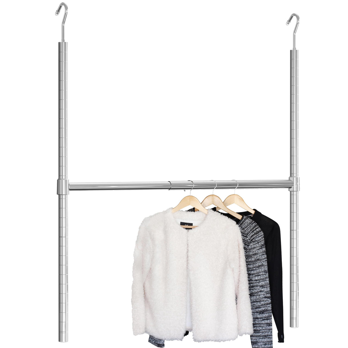 DecoBrothers Adjustable Hanging Closet Rod, Chrome