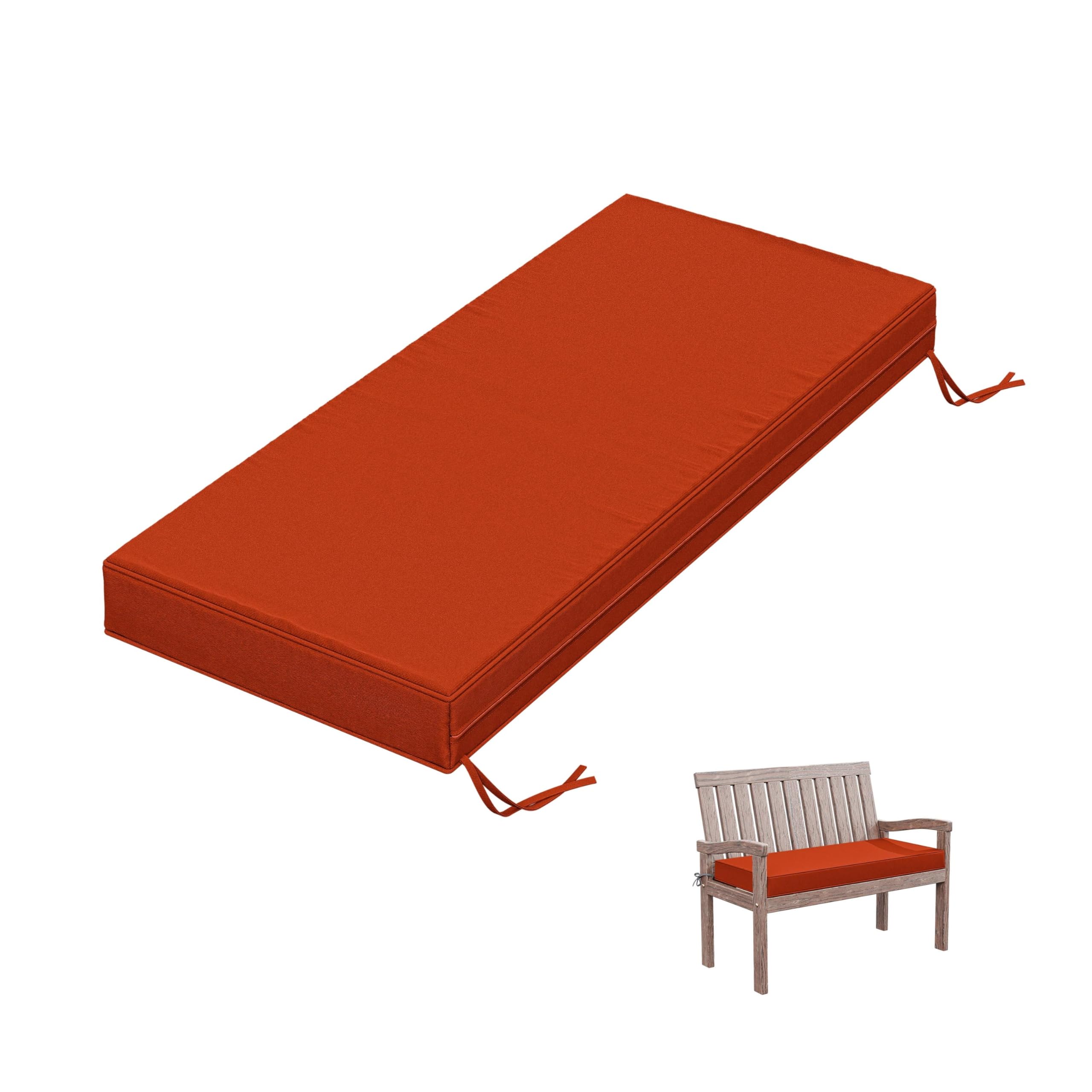 Tounosnt Outdoor Bench Cushion 42 X 18 X 3.5 Inch Thick Waterproof Patio Furniture Cushions, Patio Porch Swing Replacement Seat