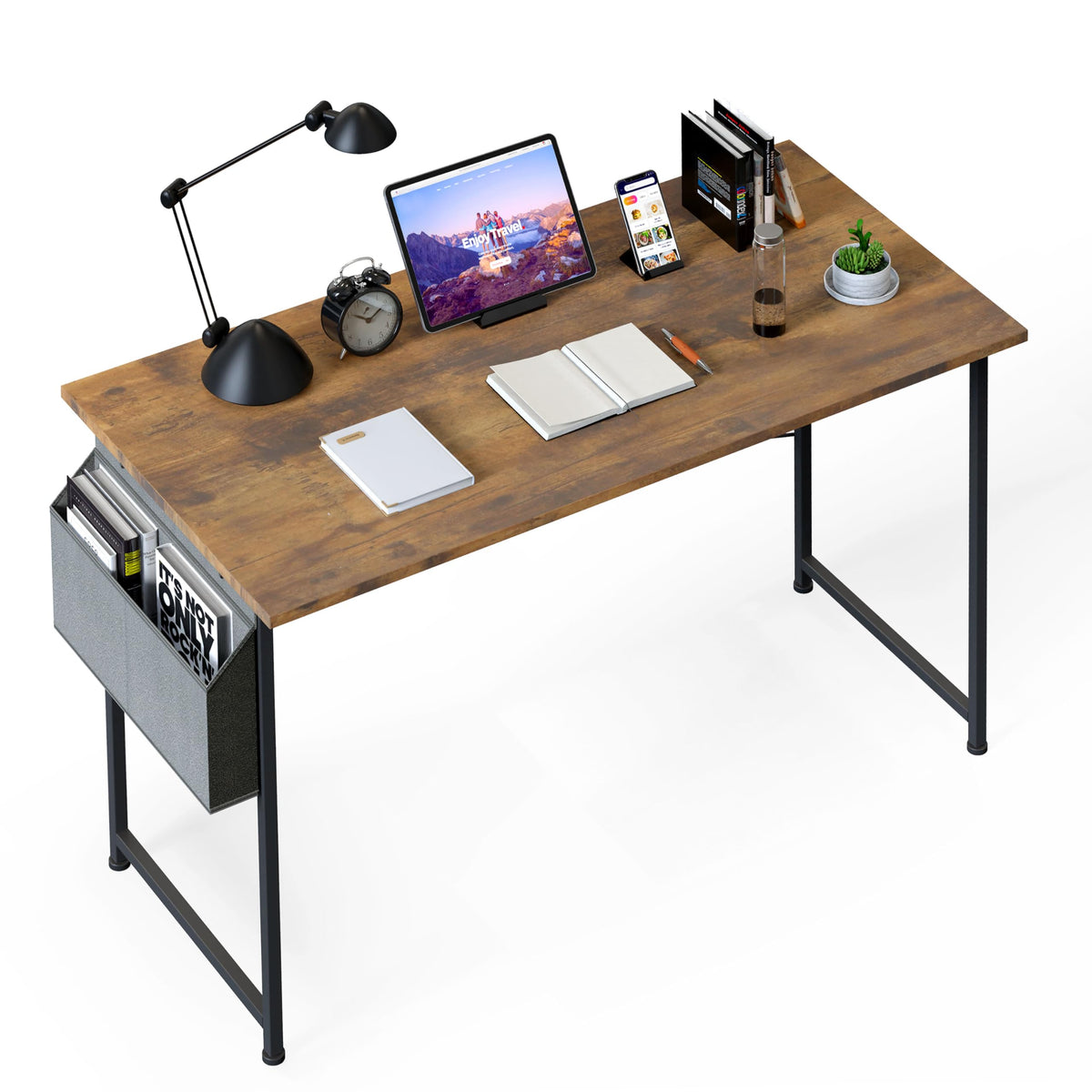 YSSOA Small Space Writing Desk with Headphone Hooks Modern Simple Design, Suitable for Study, Home Office and Childrens Room, 4