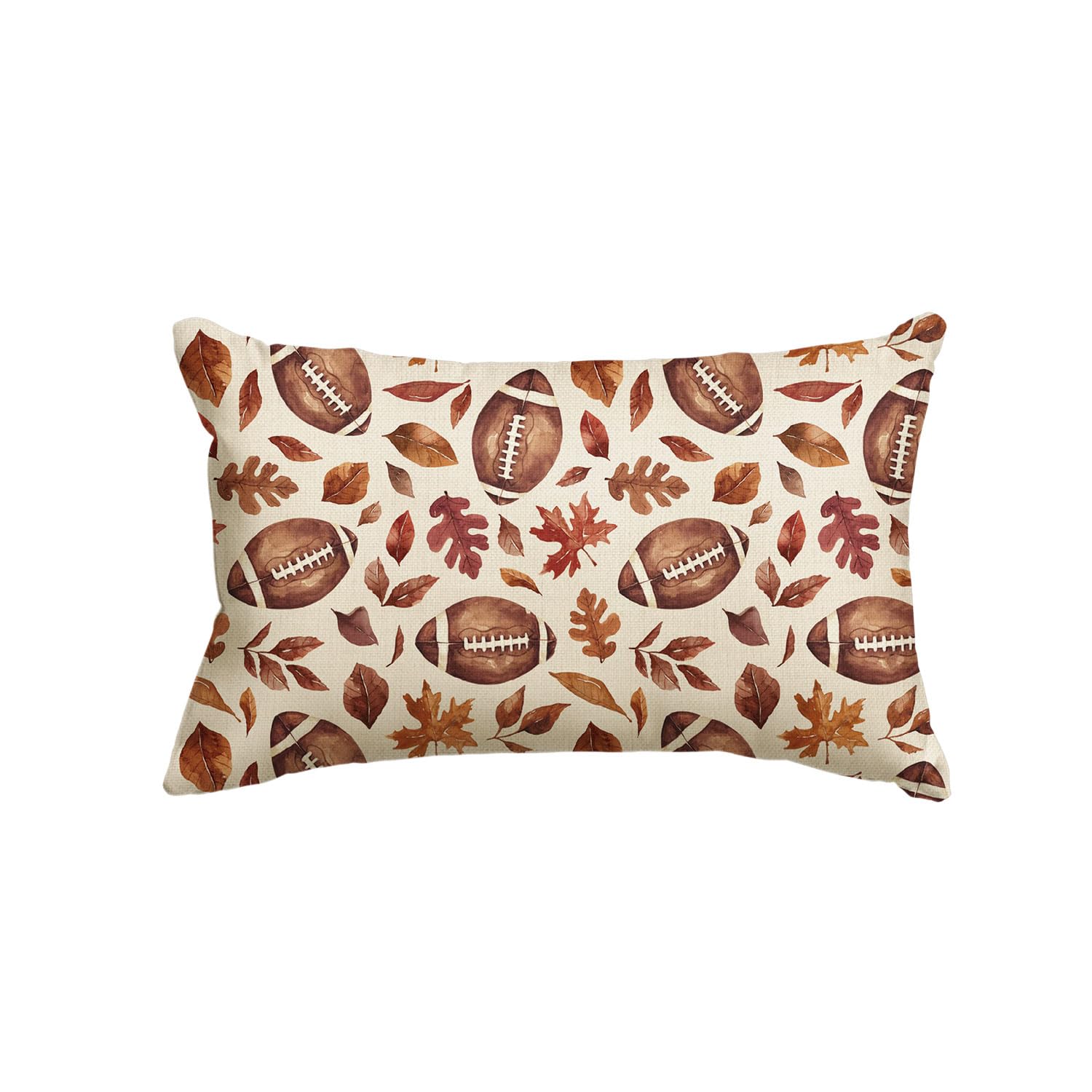 Avoin Colorlife Fall Football Maple Leaves Throw Pillow Cover 12X20 Inch, Seasonal Autumn Thanksgiving Harvest Cushion Case Deco