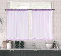 Pi Sheer Curtains,Valance Small Window Treatment Light Voile With Rod Pocket For Café/Kitchen/Bedroom/Living Room 2 Panels (W42Xl30,Violet Purple)