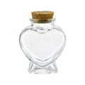 Party Spin Heart Shaped Glass Jar Favor Bottle with Cork, 3-1/4-inch, 1-count