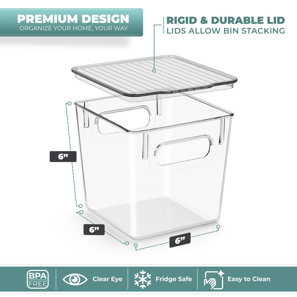 Sorbus Small Clear Plastic Storage Bins With Lids, Clear Stackable Storage Bins, Clear Toy Storage Bins, Clothes, Medicine, Make