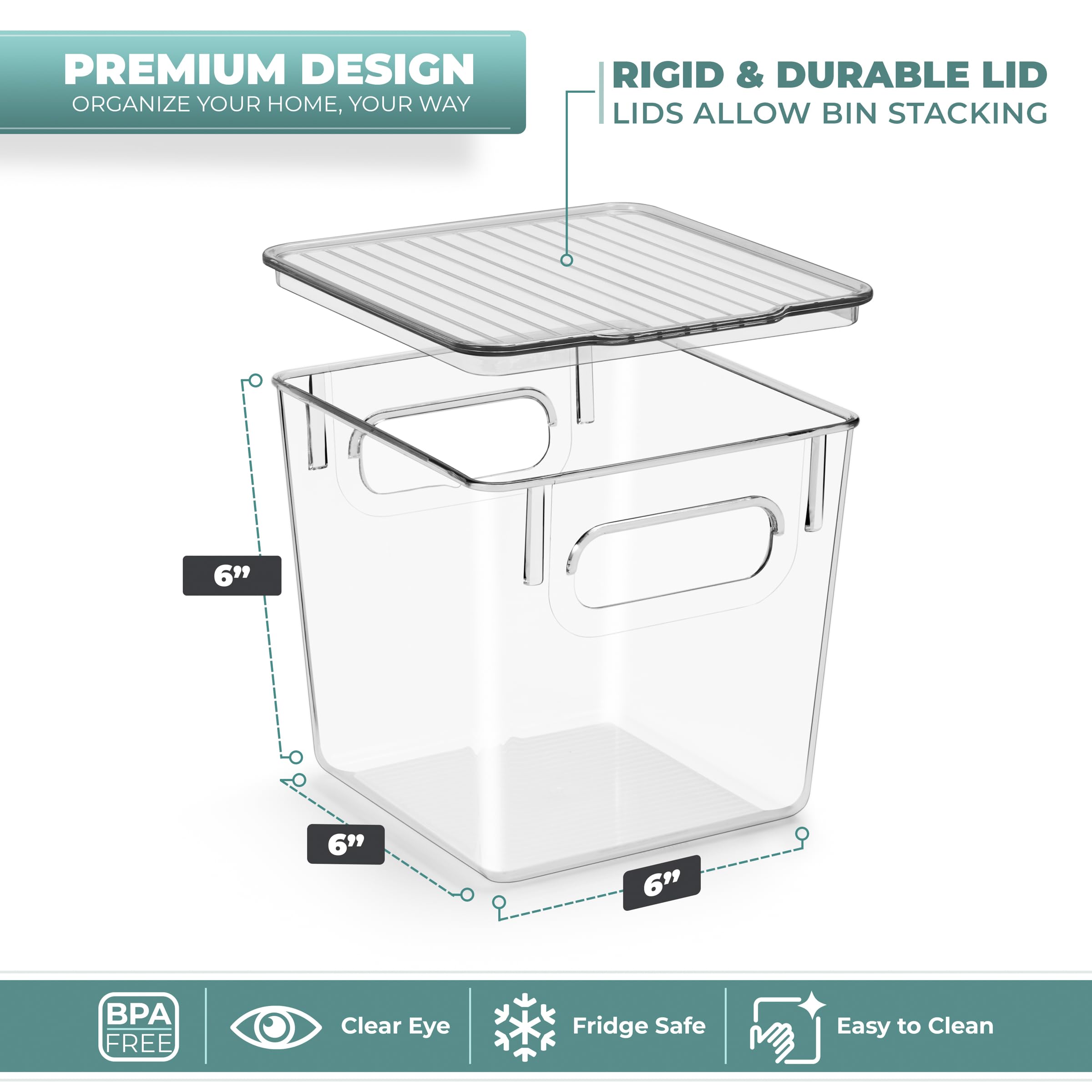 Sorbus Small Clear Plastic Storage Bins With Lids, Clear Stackable Storage Bins, Clear Toy Storage Bins, Clothes, Medicine, Make