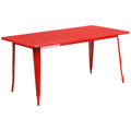 Flash Furniture Charis Commercial Grade 31.5" x 63" Rectangular Red Metal Indoor-Outdoor Table