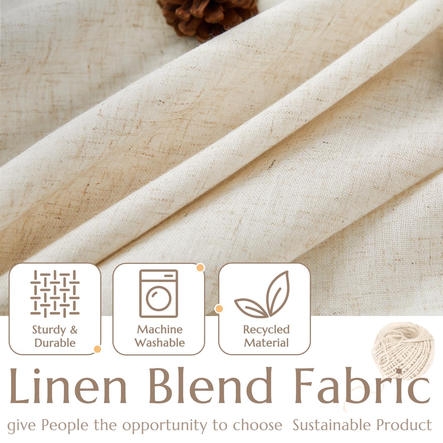 Jinchan Linen Textured Tier Curtains 24 Inch For Kitchen Windows Country Farmhouse Cafe Small Curtains Rustic Light Filtering Half Curtains For Living Room Laundry Bathroom Rod Pocket 2 Panels Crude