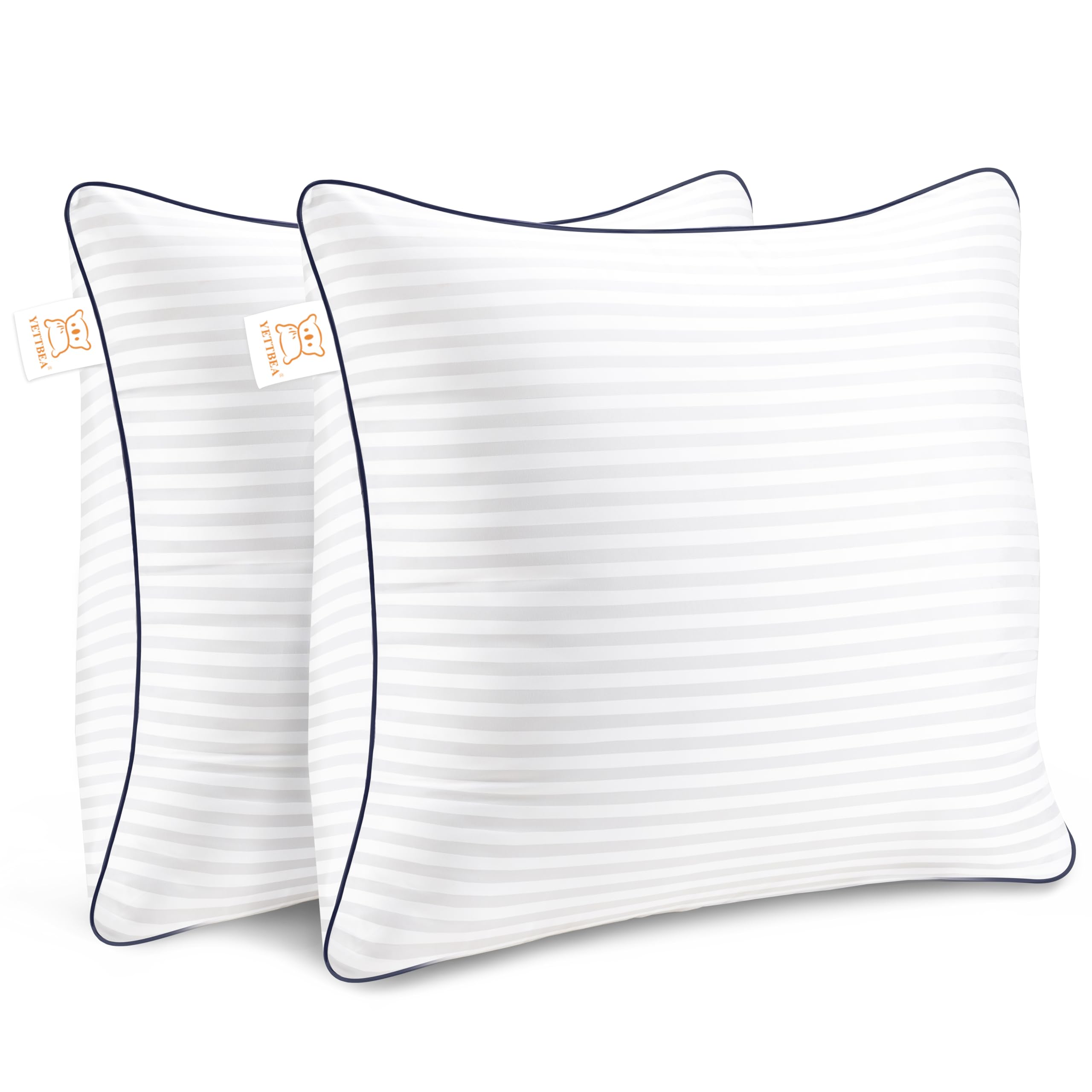 Yettbea Throw Pillows Insert, 18'' X 18'' Set Of 2, Decorative For Couch, Sofa Or Bed With Premium Down Alternative Filled, Whit