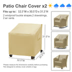 Baner Garden Patio Furniture Covers,Outdoor Furniture Cover Waterproof,Patio Furniture Set Covers For 4 Piece Outdoor Conversation Set,Patio Covers Set X-Large (Beige)
