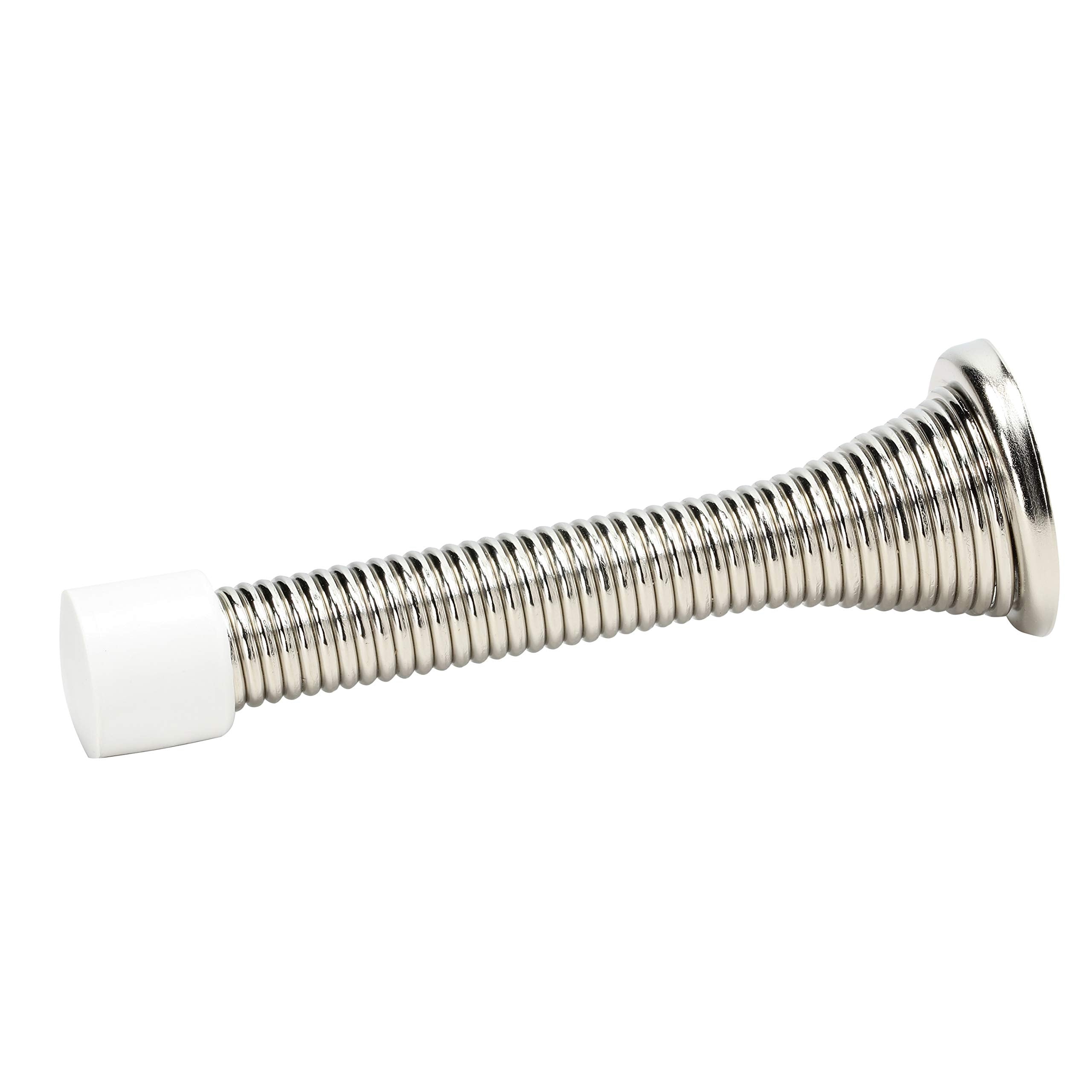 2 Pack Rok Hardware 3' (76Mm) Flexi Spring Heavy Duty Wall Door Stop Bumper Brushed Nickel