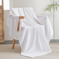 Phf Ultra Soft Waffle Weave Throw Blanket 50'X 60'- Washed Lightweight Breathable Cozy Woven Blanket For Bed - Aesthetic Decor For Couch Bedding Sofa Home Car - White