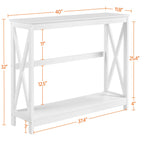 Yaheetech Wood Entryway Table, Console Table For Entryway, 2-Tier Sofa Table Accent Table W/Storage Shelf For Living Room, Hall, Foyer, White