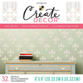 New View Gifts & Accessor Script Fleur De Lis DCWV Create Decor Removable Wall Decals, 8X8