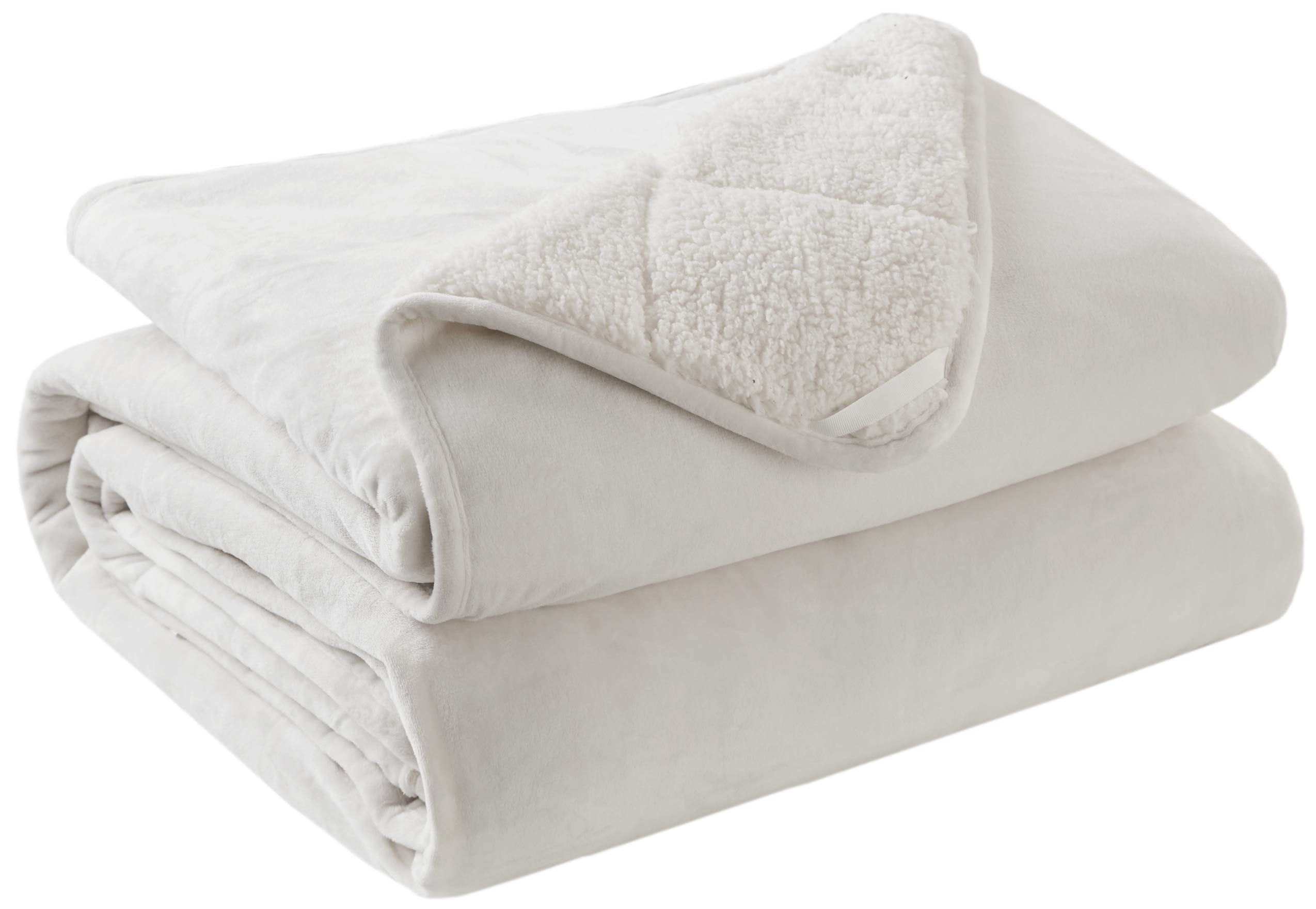 Degrees Of Comfort Weighted Blanket Full Size 20 Lbs For Adults, Soft Cozy Fleece Sherpa Heavy Blankets 20Lbs, Ivory, 60X80 Inch