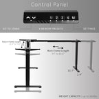 Vivo Electric Multi-Motor Height Adjustable Corner 3 Leg Standing Desk Frame, Frame Only, Sit Stand Ergonomic L Frame With Push Button Controller, Black, Desk-V123Eb
