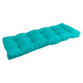 Blazing Needles Twill Tufted Bench Cushion, 46 x 19, Aqua Blue 1 Count