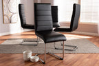Baxton Studio Marlys Modern and Contemporary Black Faux Leather Upholstered Dining Chair