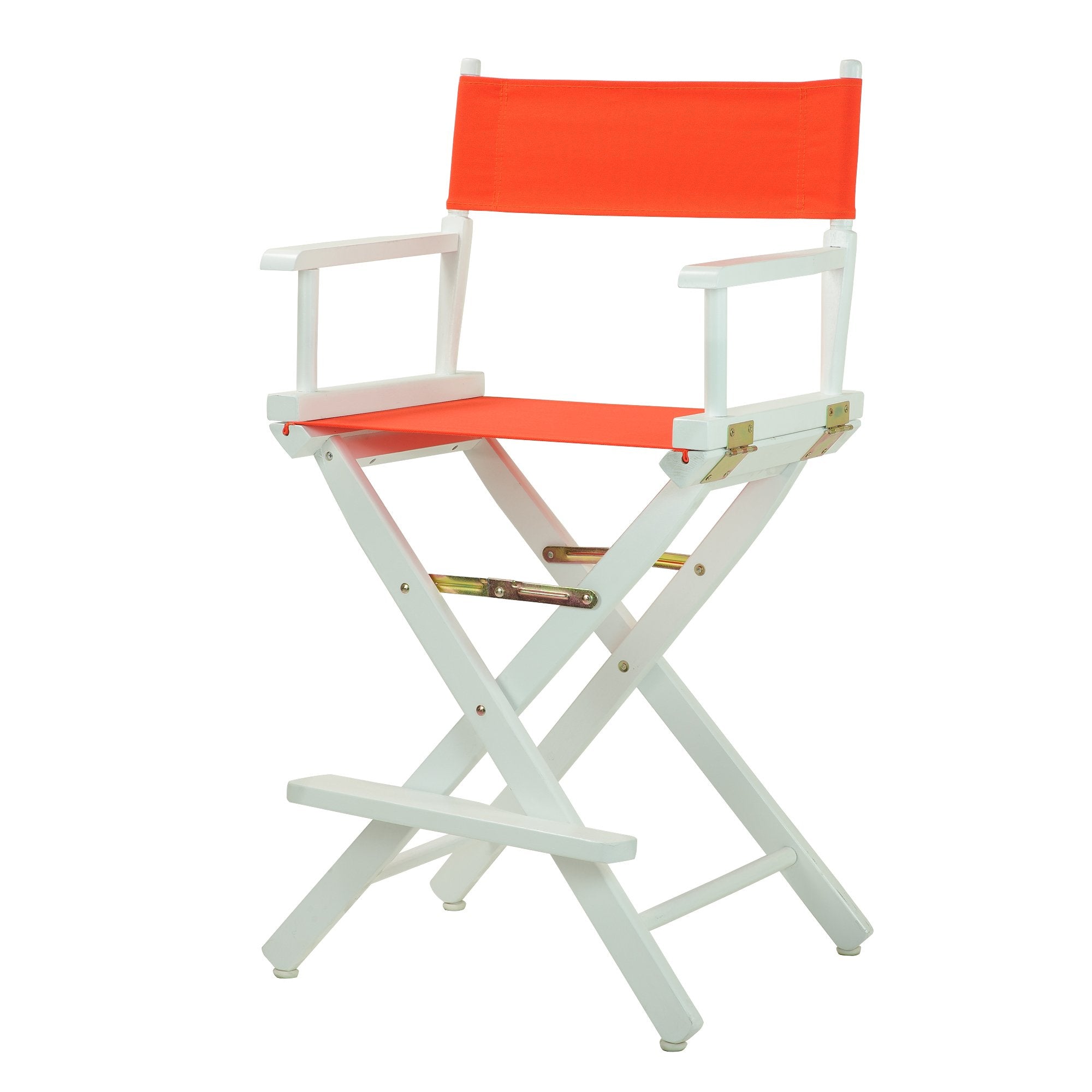 Casual Home 24 Directors Chair White Frame with Orange Canvas, Counter Height