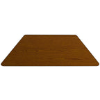 Flash Furniture Wren 29''W x 57''L Trapezoid Oak HP Laminate Activity Table - Height Adjustable Short Legs