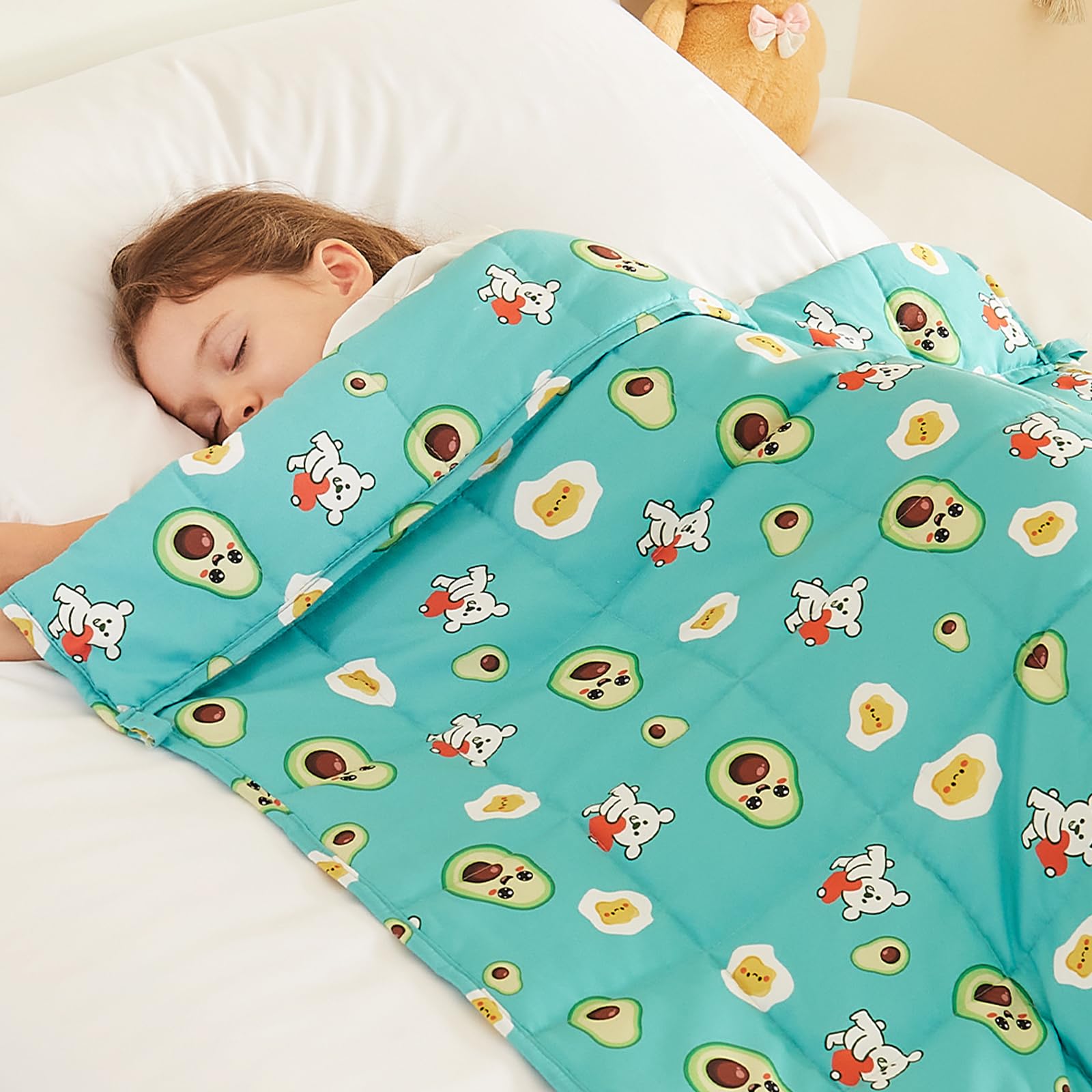 HOSUKKO Weighted Blanket - 10 lbs Green Avocado Heavy Blanket - Breathable Blanket(50 * 60 inches, 10 lbs)