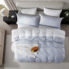 Nestl Ice Blue California King Duvet Cover Sets - Soft Prewashed Cal King Duvet Cover, 3 Piece, With Zipper Closure, 1 Duvet Cover 104X98 Inches And 2 Pillow Shams - No Comforter
