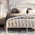 SHA CERLIN Queen Size Metal Platform Bed Frame with Victorian Style Wrought Iron-Art Headboard/Footboard, No Box Spring Required