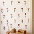 Arawat Flower Home Wall Decor Living Room 12 Sheets / 72 pcs Wall Decals Peel and Stick Aesthetic Wall Stickers & Murals Wildflo