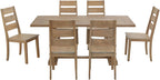 Crosley Furniture Joanna 7-Piece Modern Farmhouse Dining Table Set for 6 with Ladderback Chairs, Rustic Brown