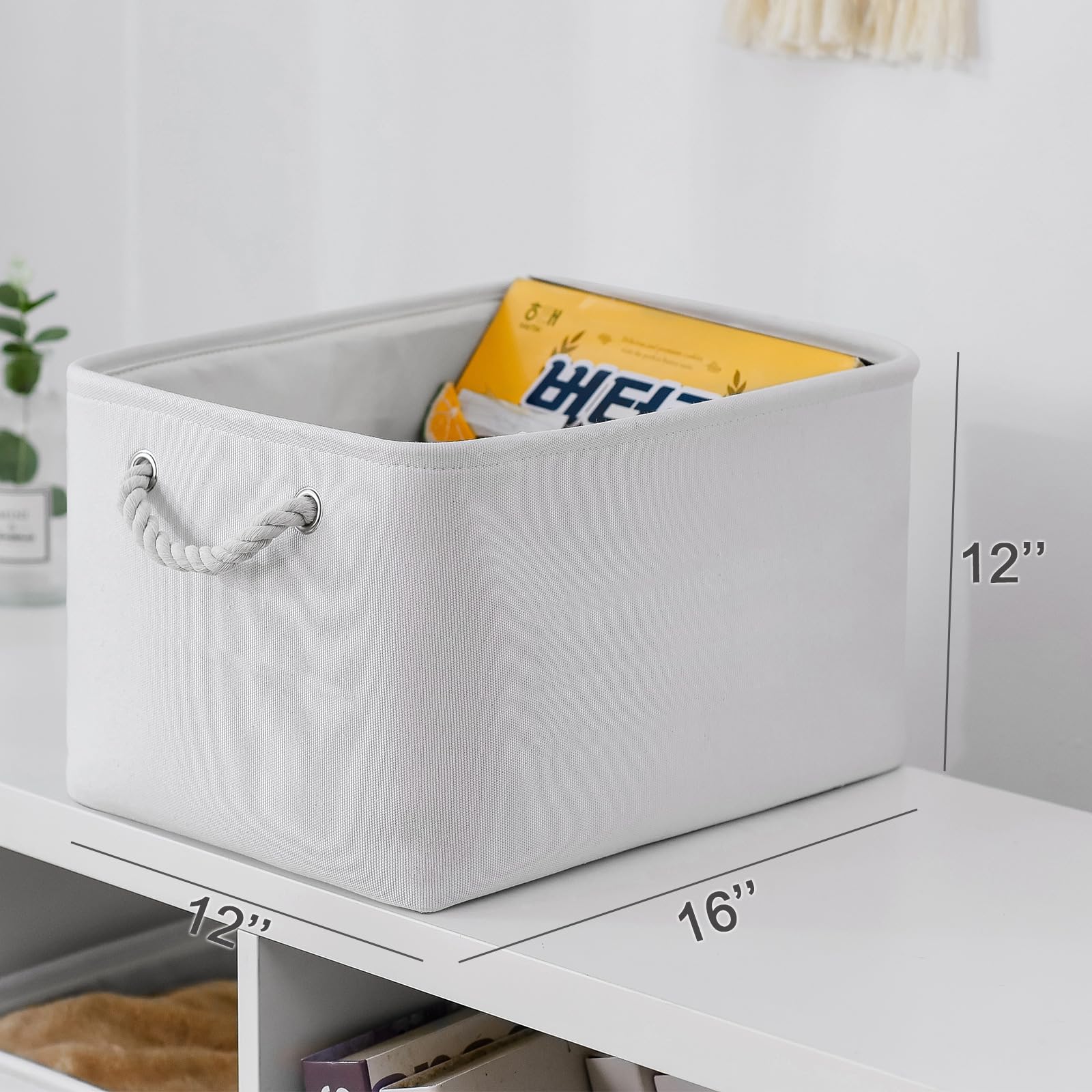 Thewarmhome Storage Basket For Shelves - 15.8X11.8X11.8 Inch 3 Pack Fabric Storage Cubes, Collapsible Storage Bin For Organizing