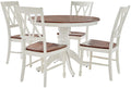 Crosley Furniture Shelby 5 Piece Round Dining Set, White