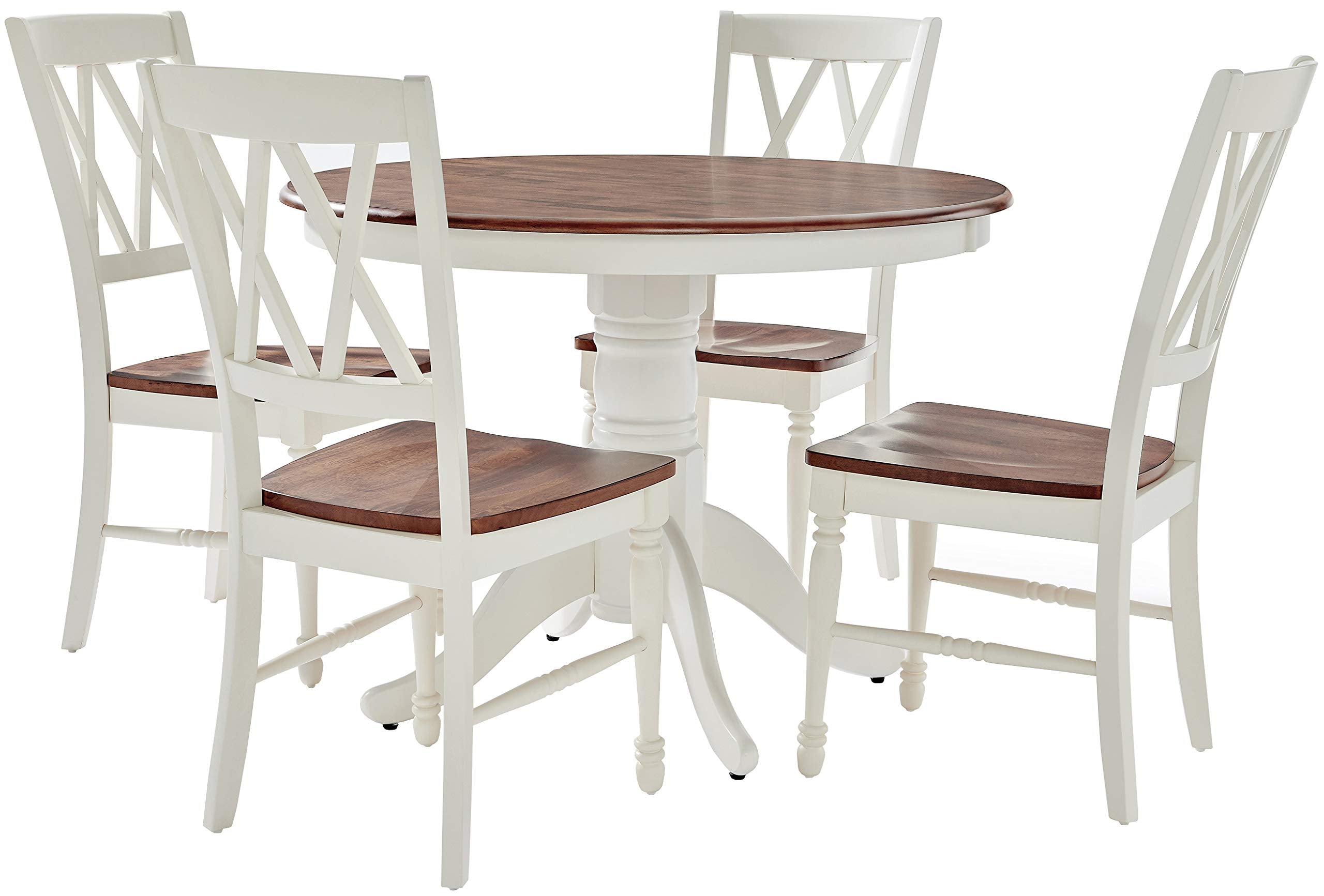 Crosley Furniture Shelby 5 Piece Round Dining Set, White