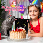 Kophinye Black Cat Plush, 8 Inch Birthday Cat Stuffed Animal Happy Birthday Plush Cute Cat Plush Pillow With Cake, Kawaii Cat Pl
