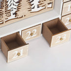 Brubaker Reusable Wooden Advent Calendar To Fill - Flying Santa Claus With Led Lighting - Diy Christmas Calendar 13.98 X 2.36 X