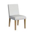 Homepop Home Decor |Classic Upholstered Parsons Dining Chairs |Decorative Home Furniture, Cream Mini Grid Pattern (Single Pack)