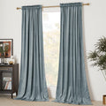 Nicetown Stone Blue Blackout Curtains For Girls Bedroom (2 Panels, 52-Inch Wide X 96-Inch Long), Thermal Insulated Noise Reducin