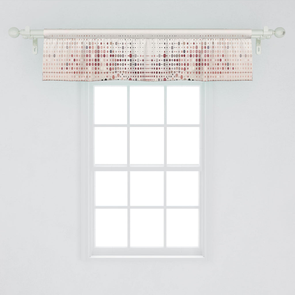 Ambesonne Polka Dot Window Valance Pack Of 2, Surreal Composition Of Dreamy Spots Art Modern Pastel Abstract Rounds, Rod Pocket Curtain Valances Kitchen Bedroom, 54' X 12',Blush Lilac And Eggshell