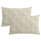Jellymoni 2 Pack Cream Grey Pillowcases Standard Size, Soft Microfiber Geometric Tufted Pillow Covers With Envelope Closure (Pil