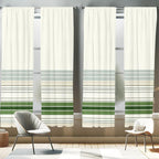 Ambesonne Boho Window Curtains Pack of 2, Abstract Bohemian Aura Designed Modern Minimalist Stripes on Creamy Backdrop, Lightwei