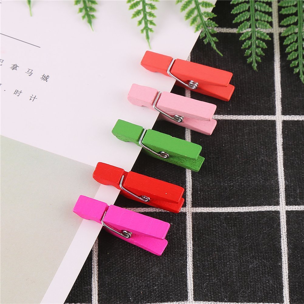 Decora 2.5Cm Multicolor Wood Mini Clothespin 72 Pieces In One Package