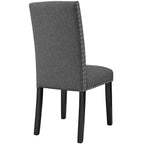 Modway Parcel Modern Upholstered Fabric Four Dining Chairs With Nailhead Trim In Gray
