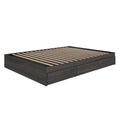 Nexera Grey Queen Size Storage Platform Bed, 3-Drawer, Bark