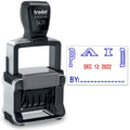 Trodat 5430 Professional Self-Inking Date Stamp With Paid - Blue/Red 2 Color Ink