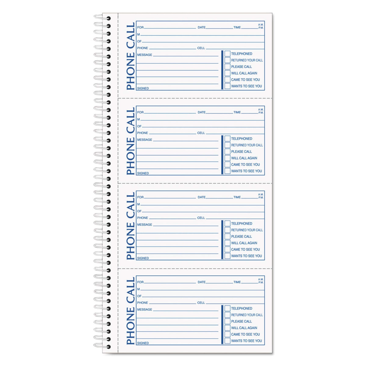Tops - Spiralbound Message Book, 2 3/4 X 5, Two-Part Carbonless, 200/Book 4002 (Dmi Ea