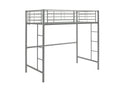 Walker Edison Silver Metal Twin Over Loft Bunk Bed Twin Size Bedframe With Ladder