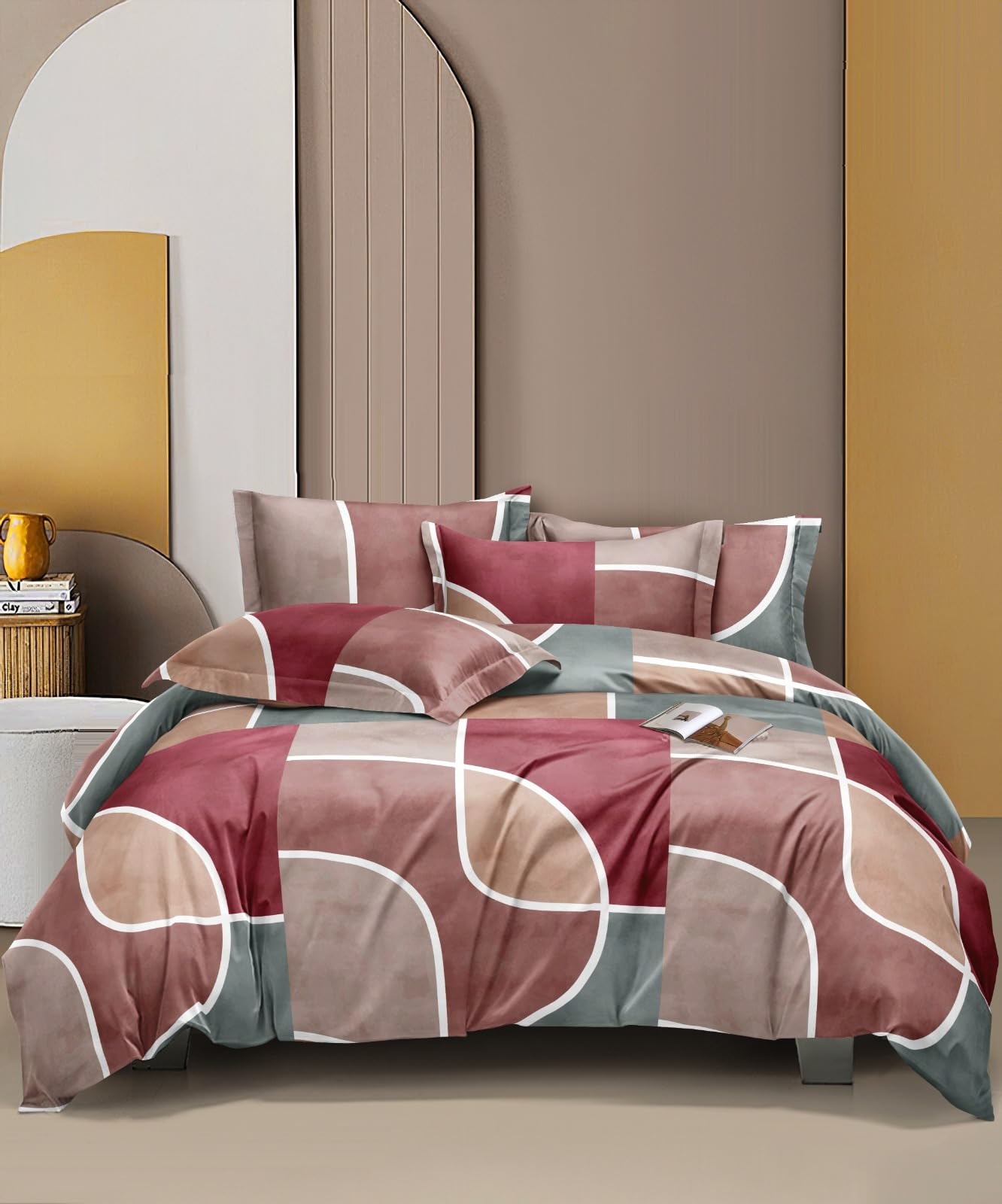 The Home Style Microfiber 120Gsm Reversible Single Bed Ac Comforter With 1 Single Glace Cotton Bed Bedsheet And 1 Pillow Cover, 