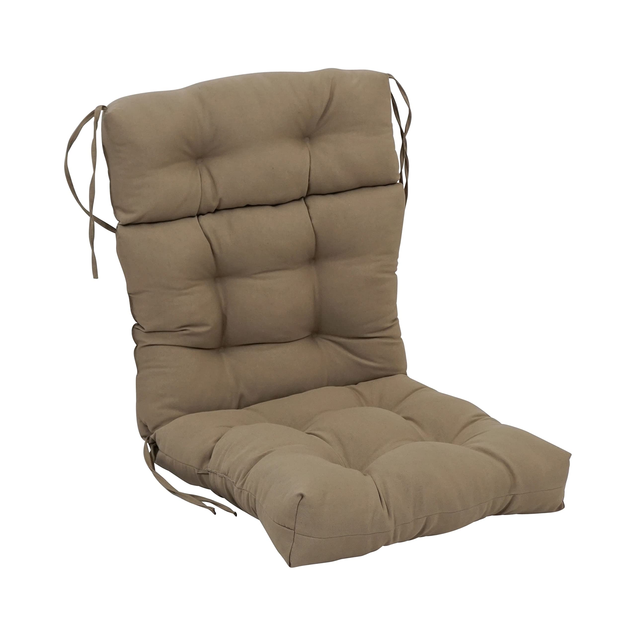 Blazing Needles Multi-Section Tufted Twill Chair Cushion, 22 x 45, Toffee