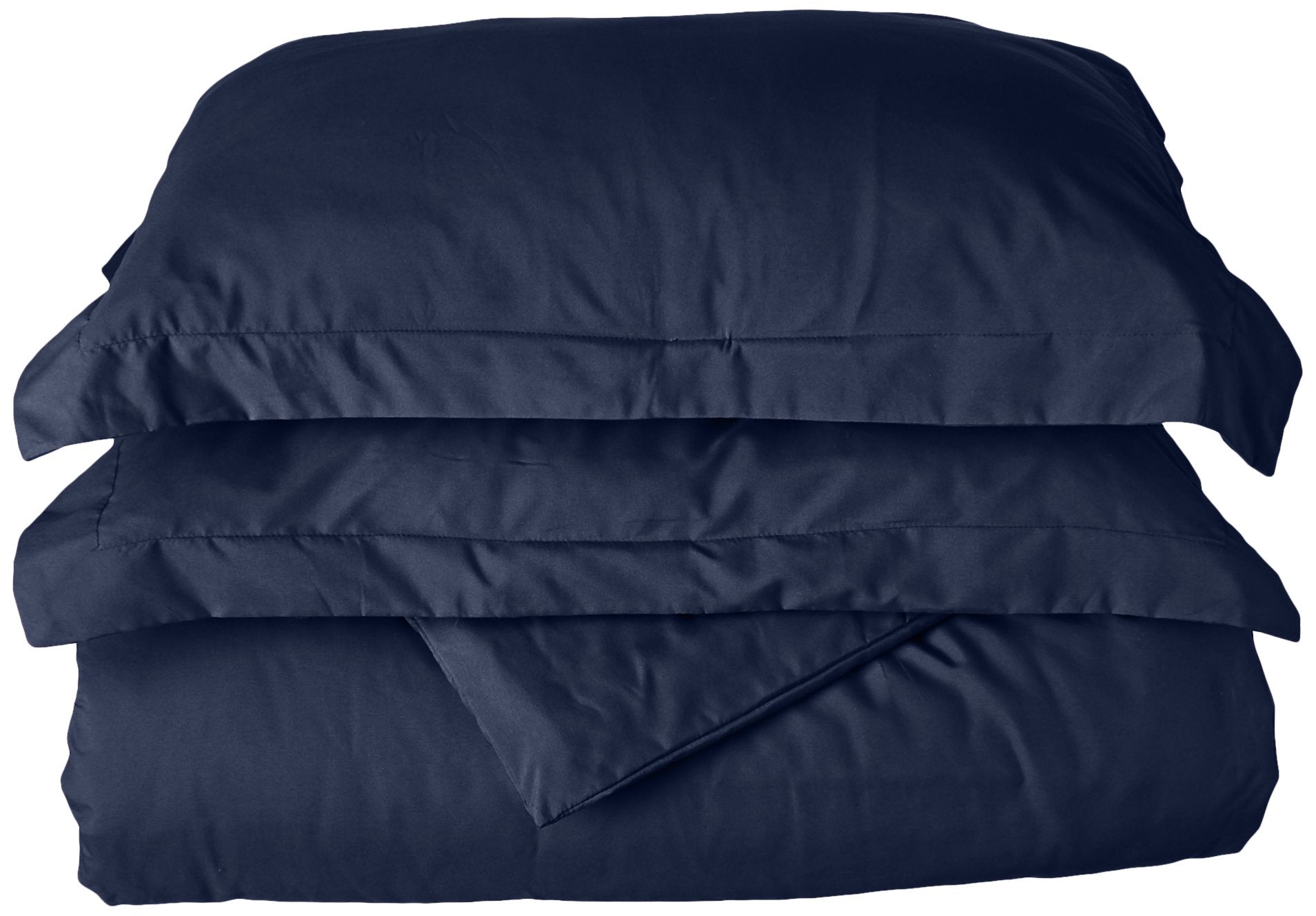Elegant Comfort  1500 Thread Count - Wrinkle Resistant - Egyptian Quality 3Pc Duvet Cover Set, Solid, King/Cal-King, Navy Blue