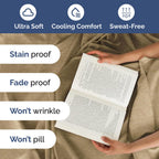 Extra Deep Pocket Full Sheets - 4 Piece Breathable & Cooling Bed Sheets - Hotel Luxury Bed Sheet Set - Soft, Wrinkle Free & Comfy - Easily Fits Extra Deep Mattresses - Deep Pocket Heathered Tan Sheets
