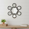 Set of Seven Black Wood Geometric Framed Accent Mirrors